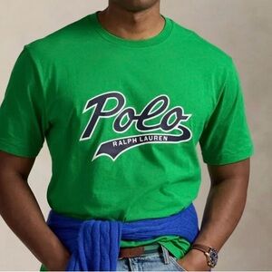 NWT Polo Ralph Lauren Men’s XL Tall Green Cotton Jersey Graphic Shirt $69